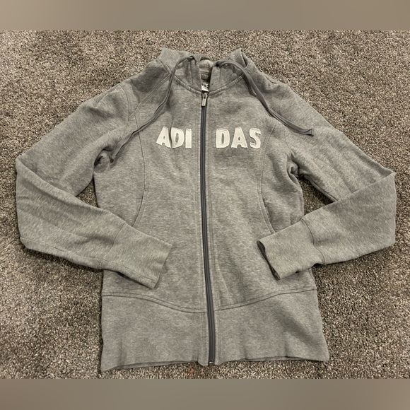 Adidas Zip Up Hoodie Sweatshirt Womens Medium - Picture 1 of 8
